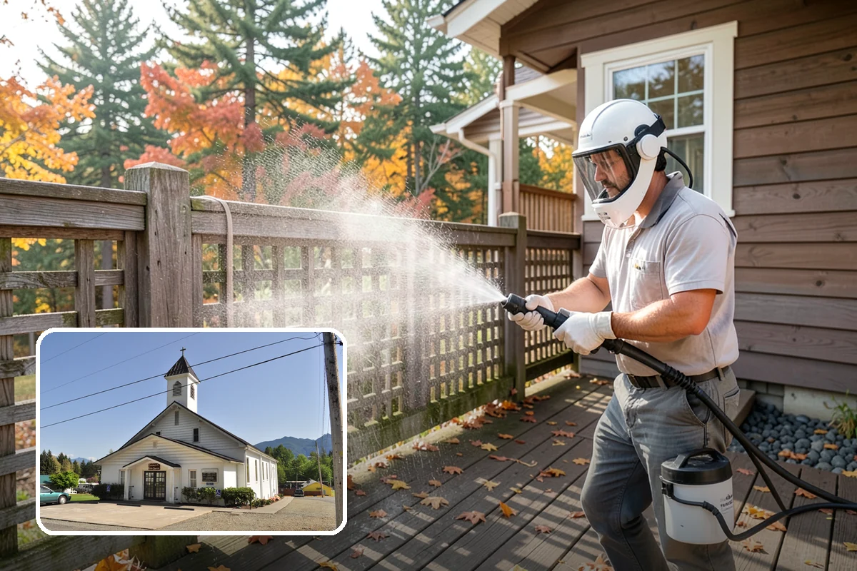 Gutter Face Cleaning in Concrete, Skagit County, WA - Clears everyday grime, pollen, and green film from the faces