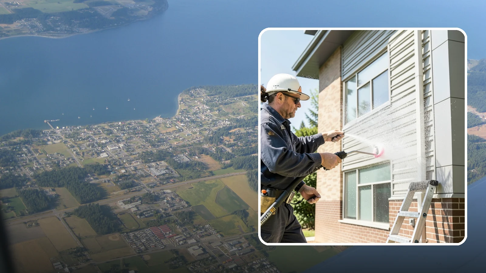 Gutter Face Cleaning in Coupeville, Island County, WA - Straightforward cleaning of the visible gutter faces to clear grime, cobwebs, and organic film.