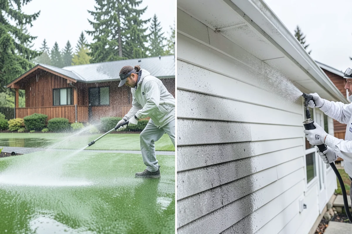 Gutter Face Cleaning in Coupeville, Island County, WA - Rinse the faces to knock down loose grime