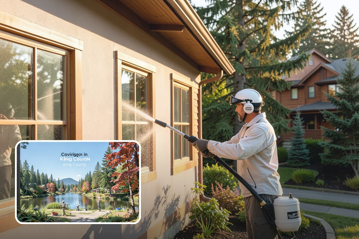 Gutter Face Cleaning in Covington, King County, WA - Clears everyday grime, pollen, and green film from the faces