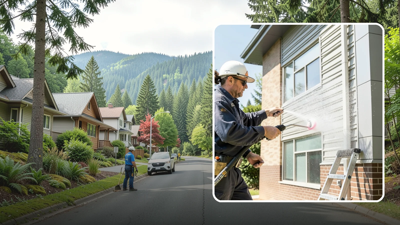 Gutter Face Cleaning in Darrington, Snohomish County, WA - Straightforward cleaning of the visible gutter faces to clear grime, cobwebs, and organic film.