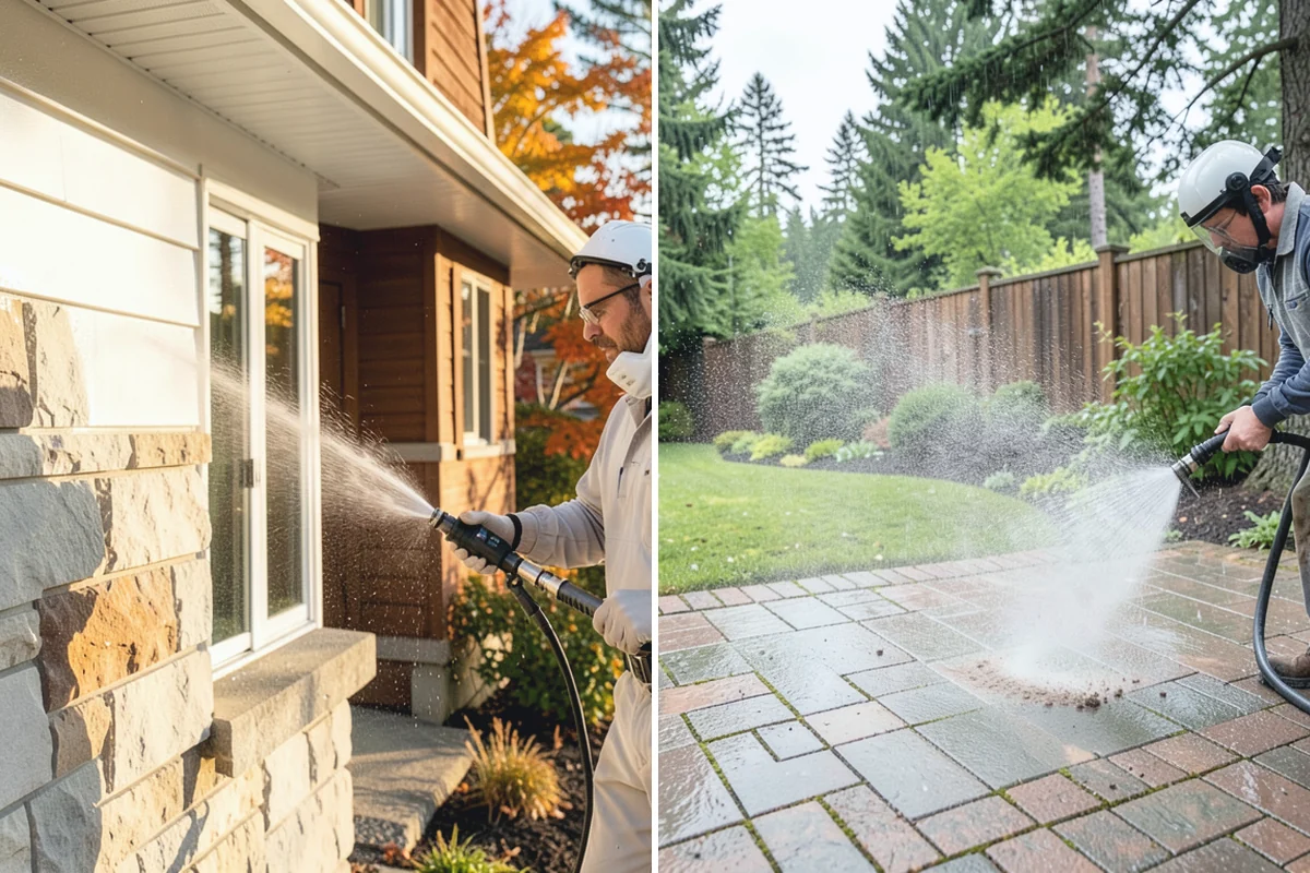 Gutter Face Cleaning in Darrington, Snohomish County, WA - Rinse the faces to knock down loose grime