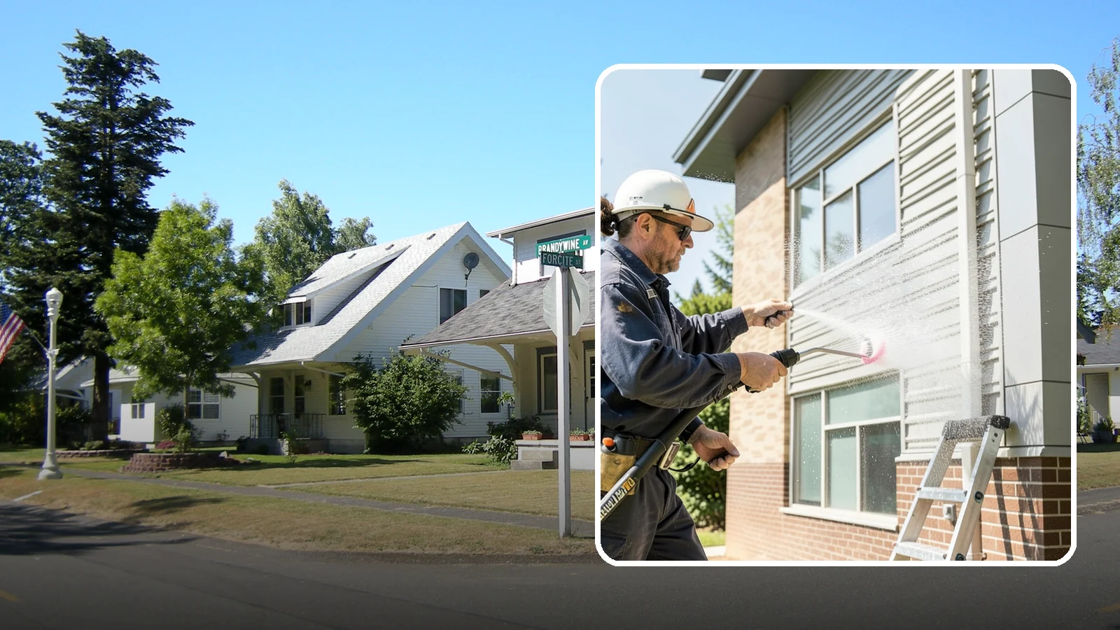 Gutter Face Cleaning in DuPont, Pierce County, WA - Straightforward cleaning of the visible gutter faces to clear grime, cobwebs, and organic film.