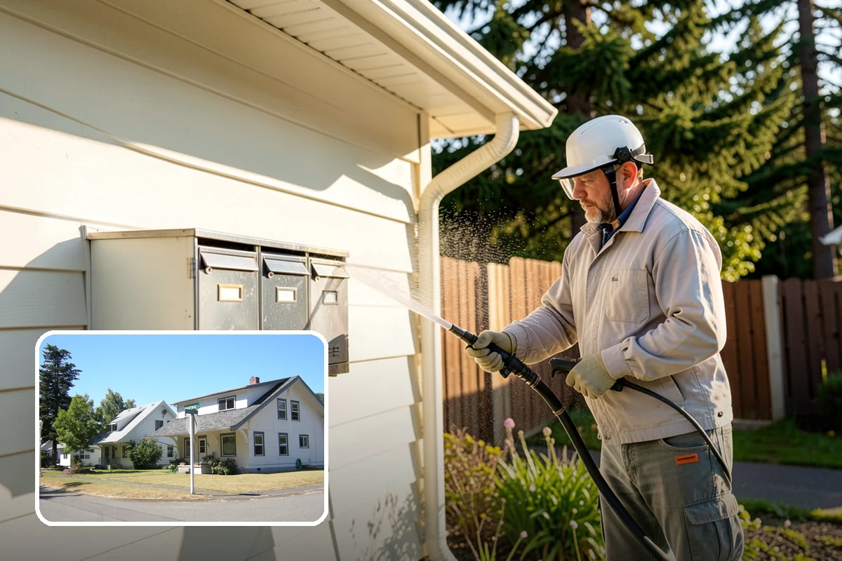 Gutter Face Cleaning in DuPont, Pierce County, WA - Clears everyday grime, pollen, and green film from the faces