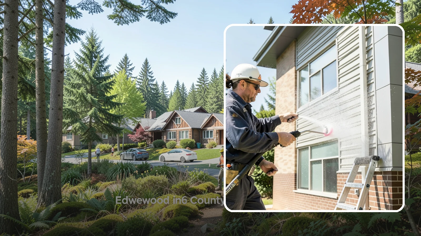 Gutter Face Cleaning in Edgewood, Pierce County, WA - Straightforward cleaning of the visible gutter faces to clear grime, cobwebs, and organic film.