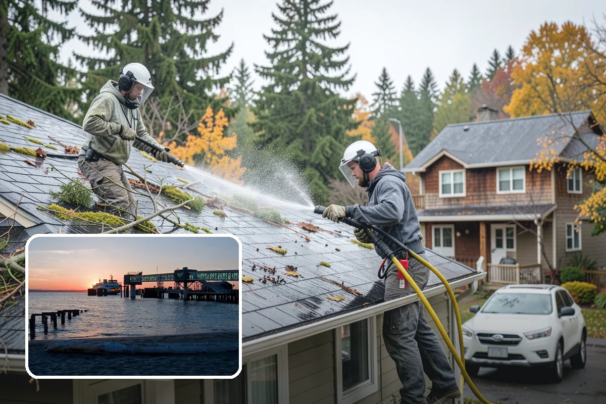 Gutter Face Cleaning in Edmonds, Snohomish County, WA - Clears everyday grime, pollen, and green film from the faces