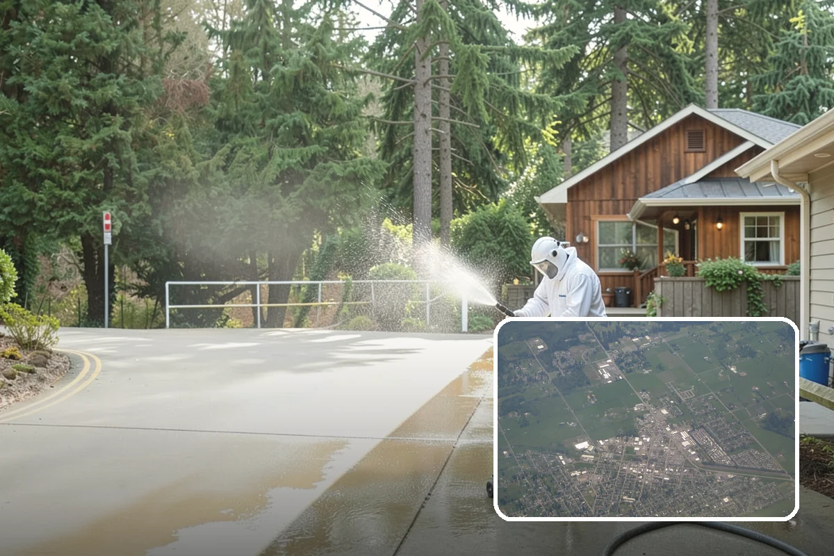Gutter Face Cleaning in Enumclaw, King County, WA - Clears everyday grime, pollen, and green film from the faces