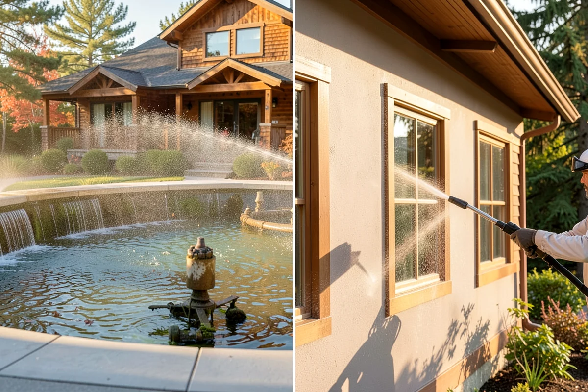 Gutter Face Cleaning in Enumclaw, King County, WA - Rinse the faces to knock down loose grime