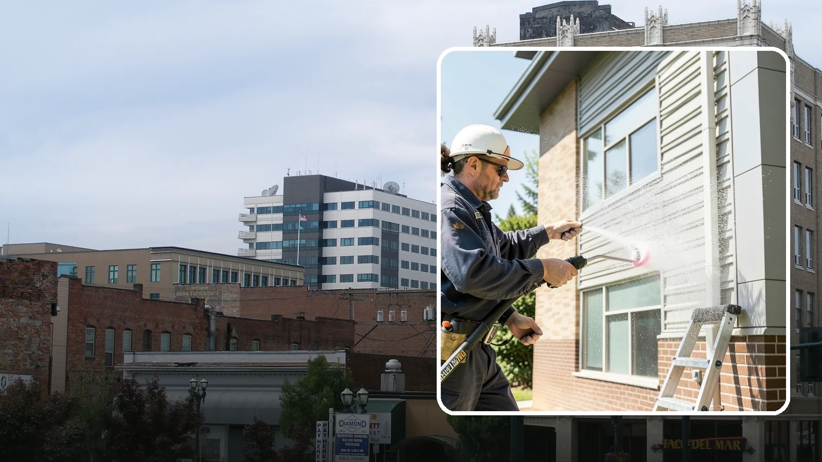 Gutter Face Cleaning in Everett, Snohomish County, WA - Straightforward cleaning of the visible gutter faces to clear grime, cobwebs, and organic film.