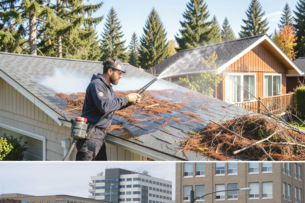 Gutter Face Cleaning in Everett, Snohomish County, WA - A spring face cleaning clears off the winter's accumulated film and pollen ahead of summer.