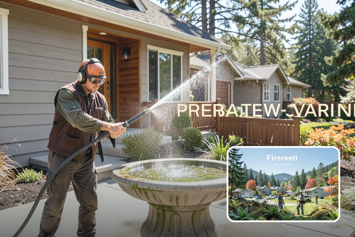 Gutter Face Cleaning in Fircrest, Pierce County, WA - Clears everyday grime, pollen, and green film from the faces