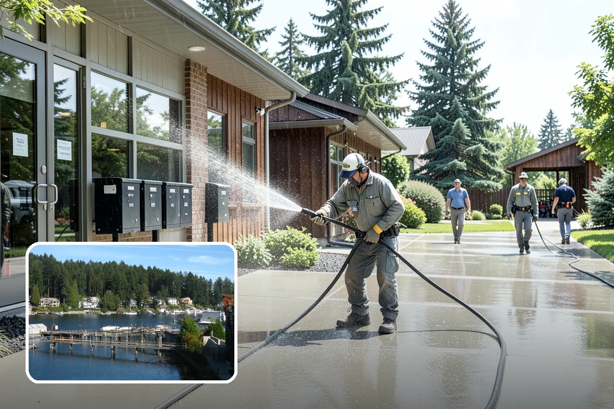 Gutter Face Cleaning in Gig Harbor, Pierce County, WA - Clears everyday grime, pollen, and green film from the faces