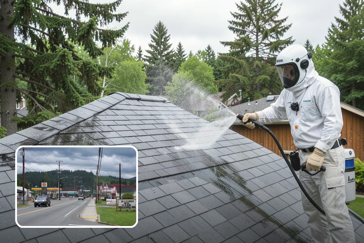 Gutter Face Cleaning in Granite Falls, Snohomish County, WA - Clears everyday grime, pollen, and green film from the faces