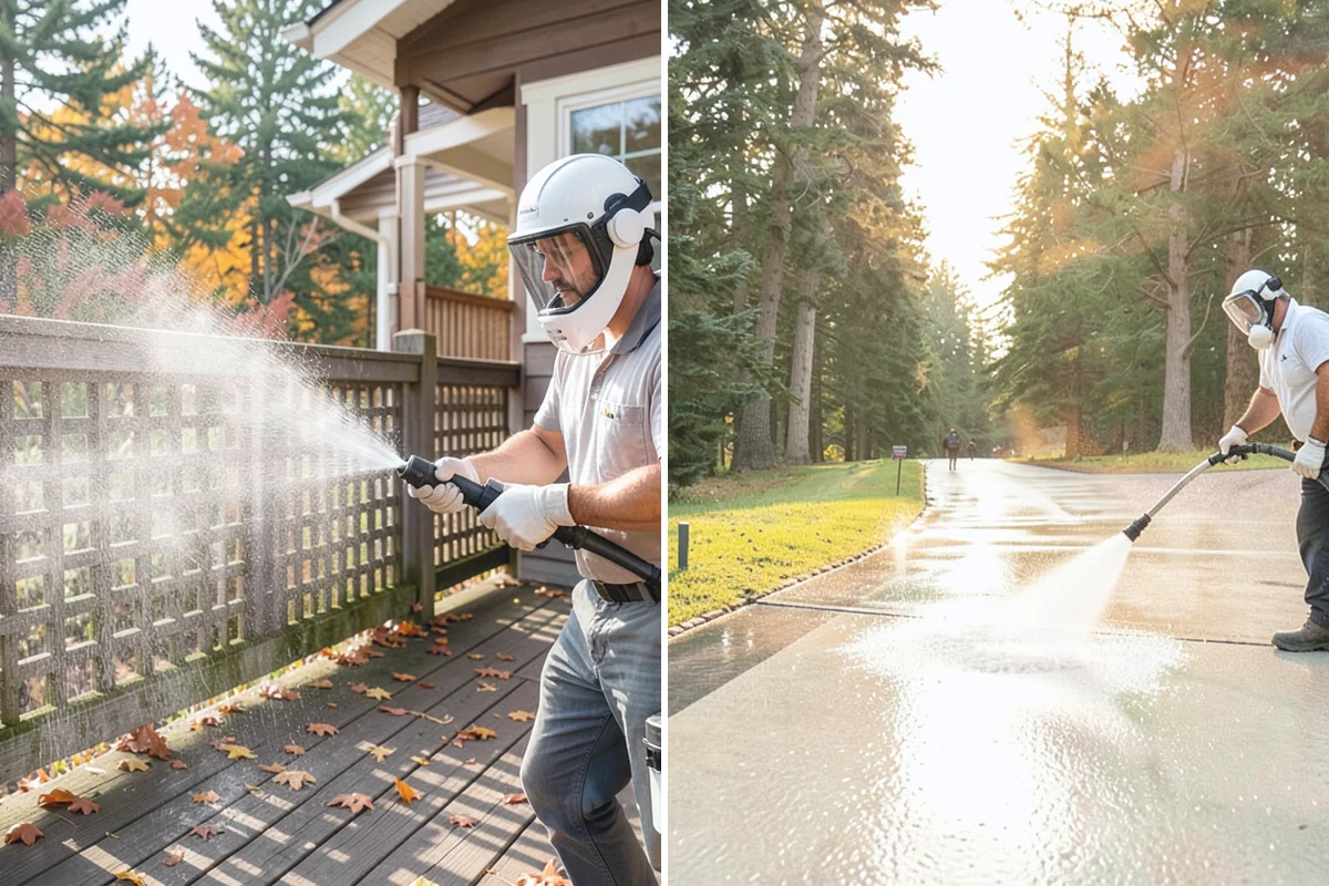 Gutter Face Cleaning in Granite Falls, Snohomish County, WA - Rinse the faces to knock down loose grime