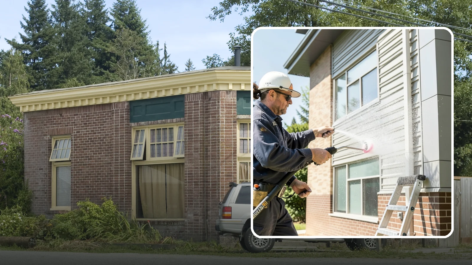 Gutter Face Cleaning in Hamilton, Skagit County, WA - Straightforward cleaning of the visible gutter faces to clear grime, cobwebs, and organic film.