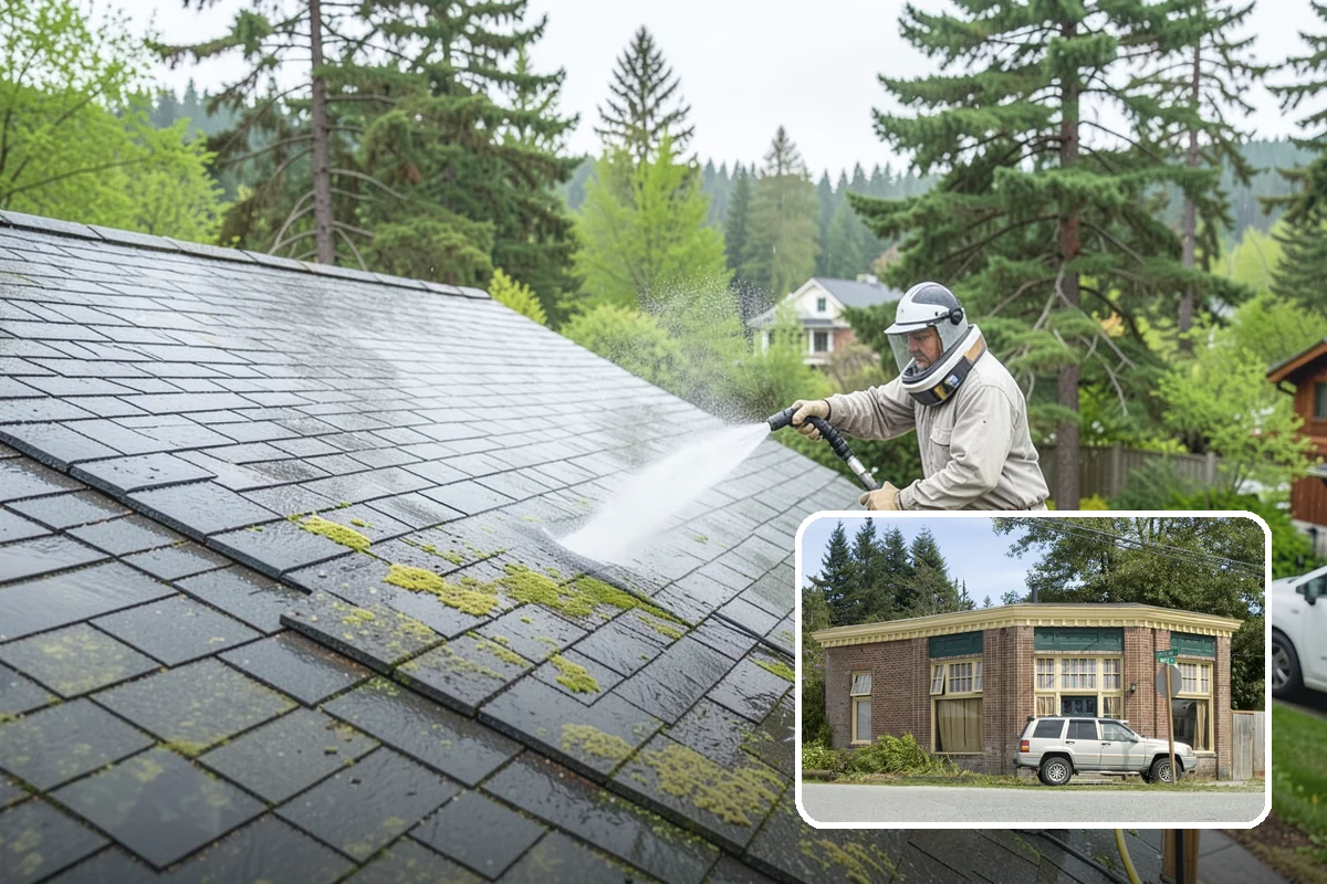 Gutter Face Cleaning in Hamilton, Skagit County, WA - Clears everyday grime, pollen, and green film from the faces