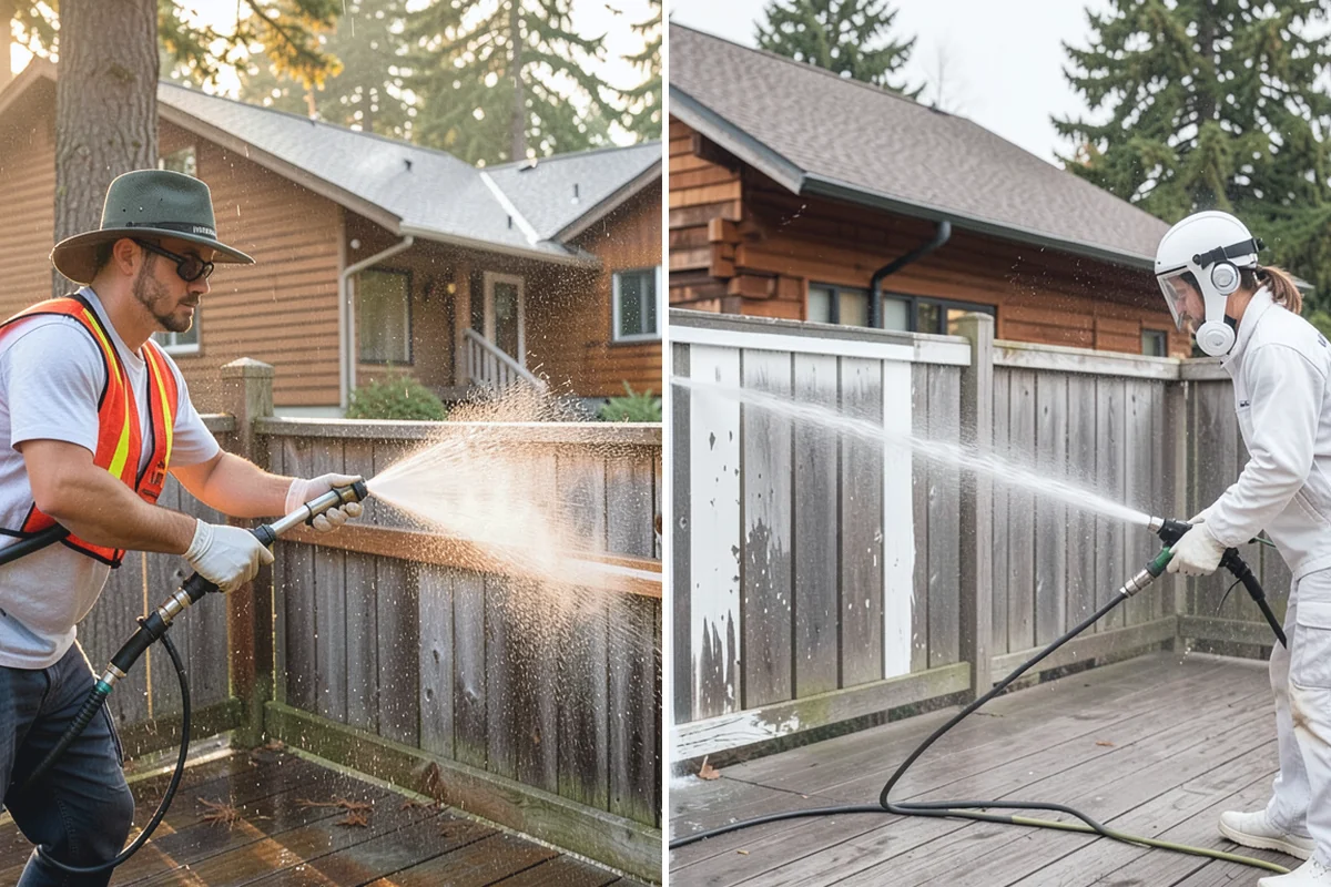 Gutter Face Cleaning in Hamilton, Skagit County, WA - Rinse the faces to knock down loose grime