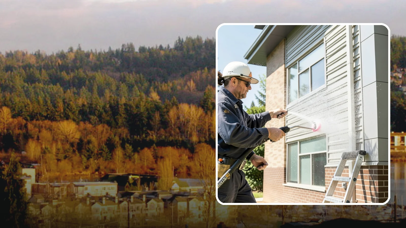 Gutter Face Cleaning in Kenmore, King County, WA - Straightforward cleaning of the visible gutter faces to clear grime, cobwebs, and organic film.