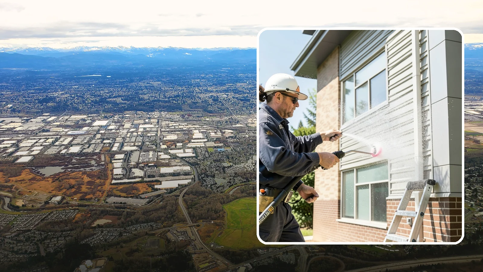 Gutter Face Cleaning in Kent, King County, WA - Straightforward cleaning of the visible gutter faces to clear grime, cobwebs, and organic film.