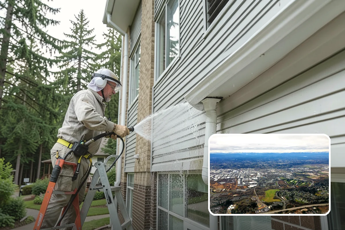 Gutter Face Cleaning in Kent, King County, WA - Clears everyday grime, pollen, and green film from the faces