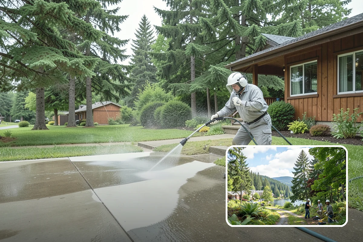 Gutter Face Cleaning in Lake Forest Park, King County, WA - Clears everyday grime, pollen, and green film from the faces