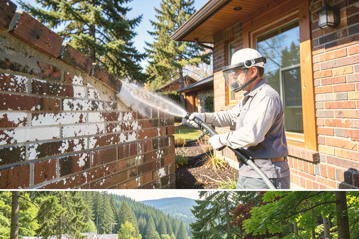Gutter Face Cleaning in Lake Forest Park, King County, WA - A spring face cleaning clears off the winter's accumulated film and pollen ahead of summer.