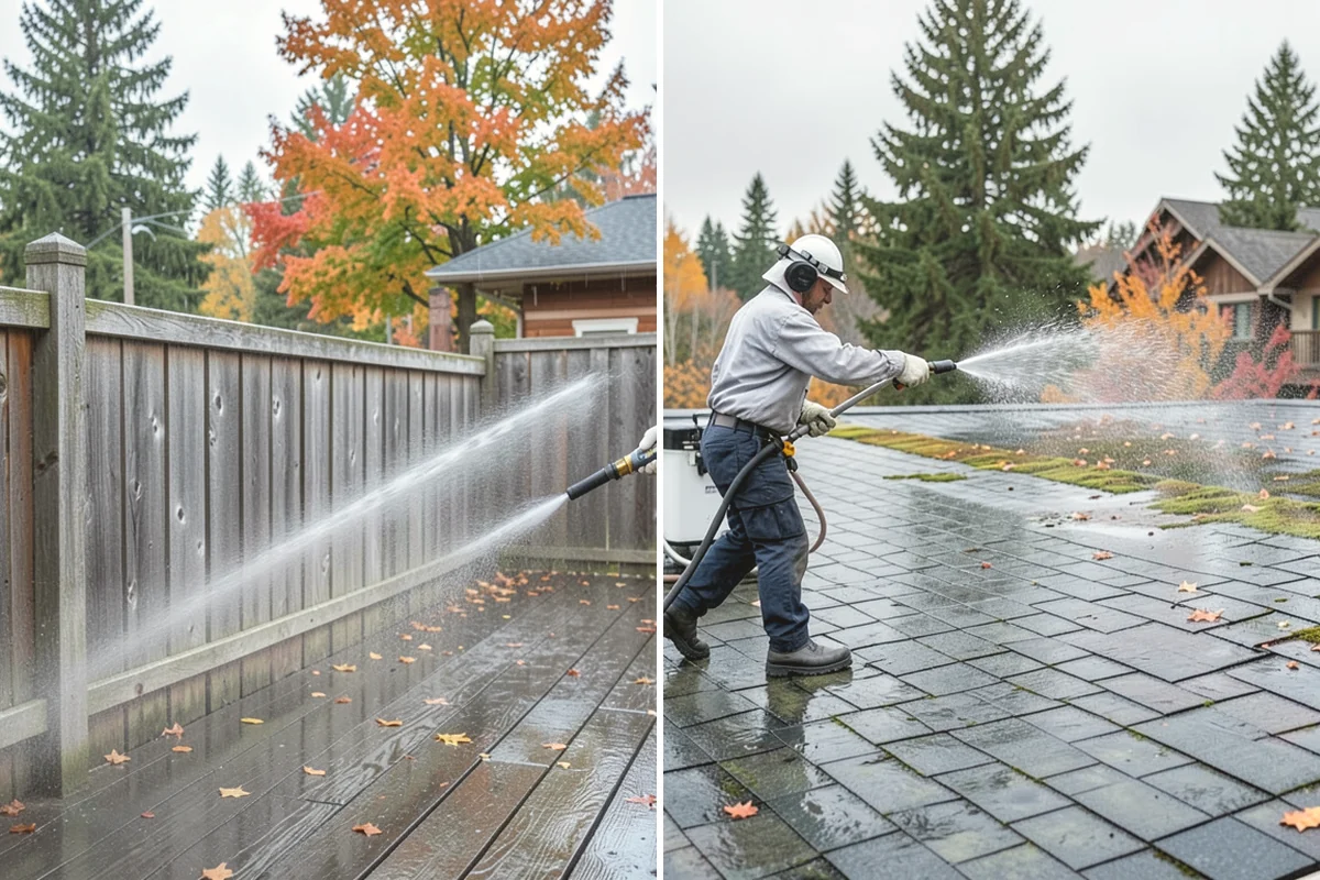 Gutter Face Cleaning in Lake Stevens, Snohomish County, WA - Rinse the faces to knock down loose grime