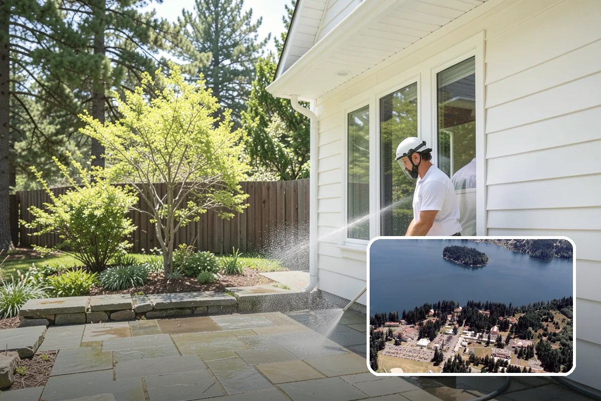 Gutter Face Cleaning in Lakewood, Pierce County, WA - Clears everyday grime, pollen, and green film from the faces