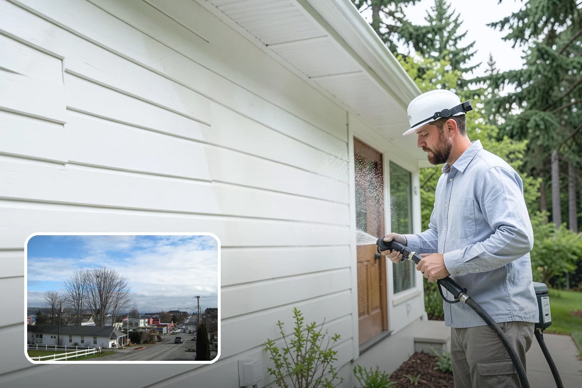 Gutter Face Cleaning in Langley, Island County, WA - Clears everyday grime, pollen, and green film from the faces