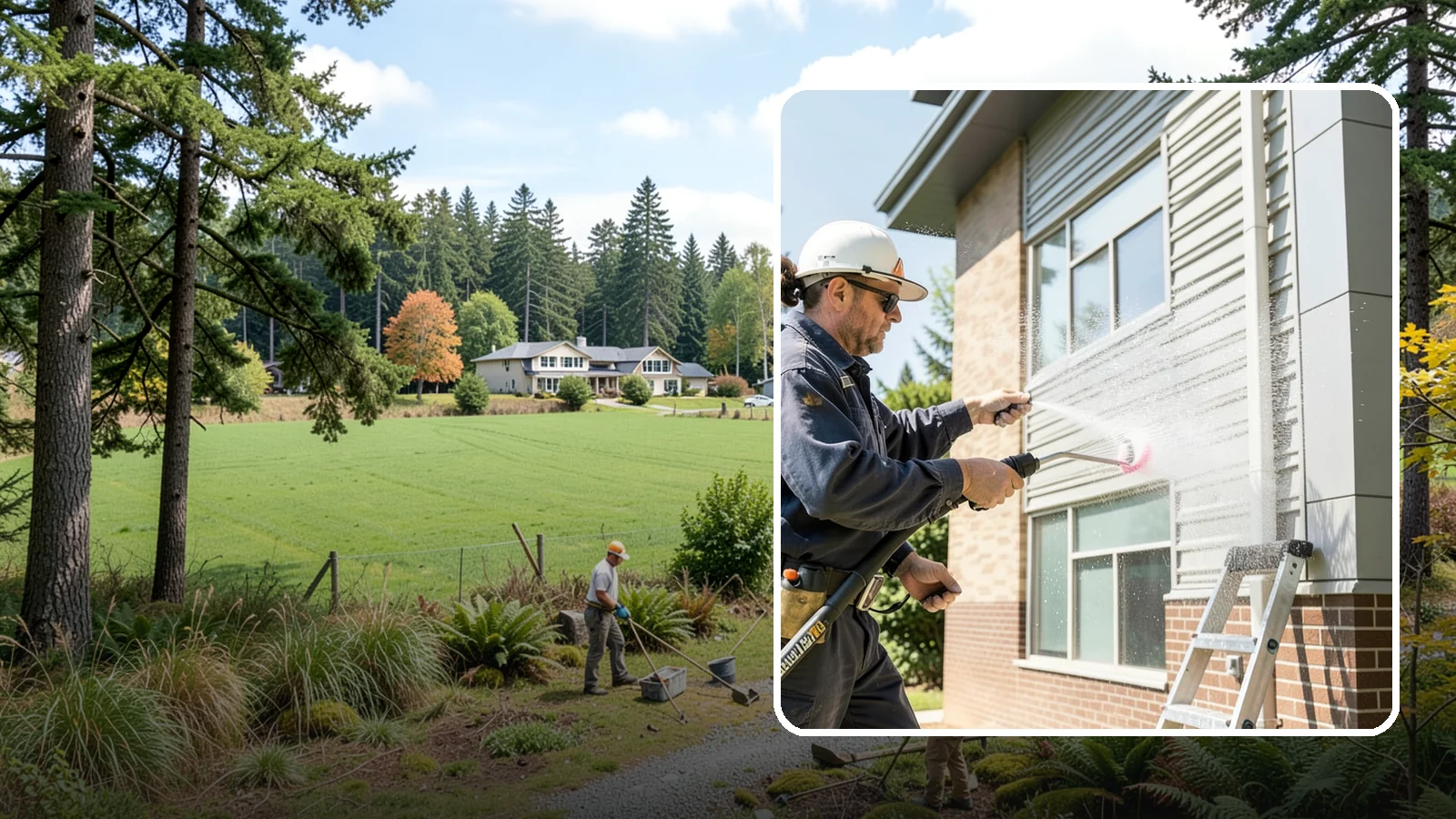 Gutter Face Cleaning in Lyman, Skagit County, WA - Straightforward cleaning of the visible gutter faces to clear grime, cobwebs, and organic film.