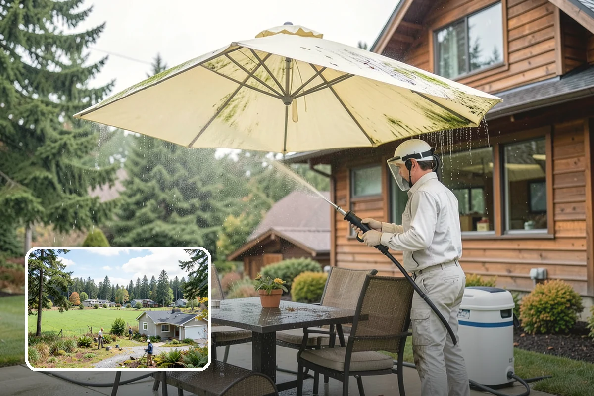 Gutter Face Cleaning in Lyman, Skagit County, WA - Clears everyday grime, pollen, and green film from the faces