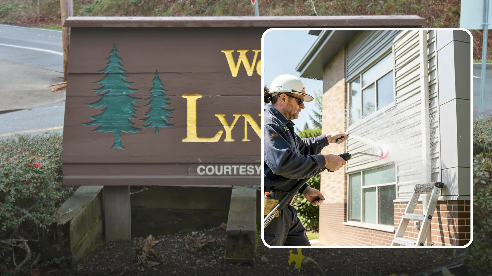 Gutter Face Cleaning in Lynnwood, Snohomish County, WA - Straightforward cleaning of the visible gutter faces to clear grime, cobwebs, and organic film.