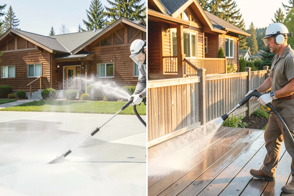Gutter Face Cleaning in Lynnwood, Snohomish County, WA - Rinse the faces to knock down loose grime