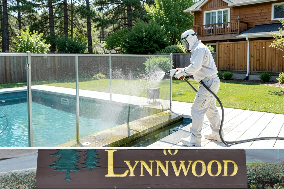Gutter Face Cleaning in Lynnwood, Snohomish County, WA - A spring face cleaning clears off the winter's accumulated film and pollen ahead of summer.