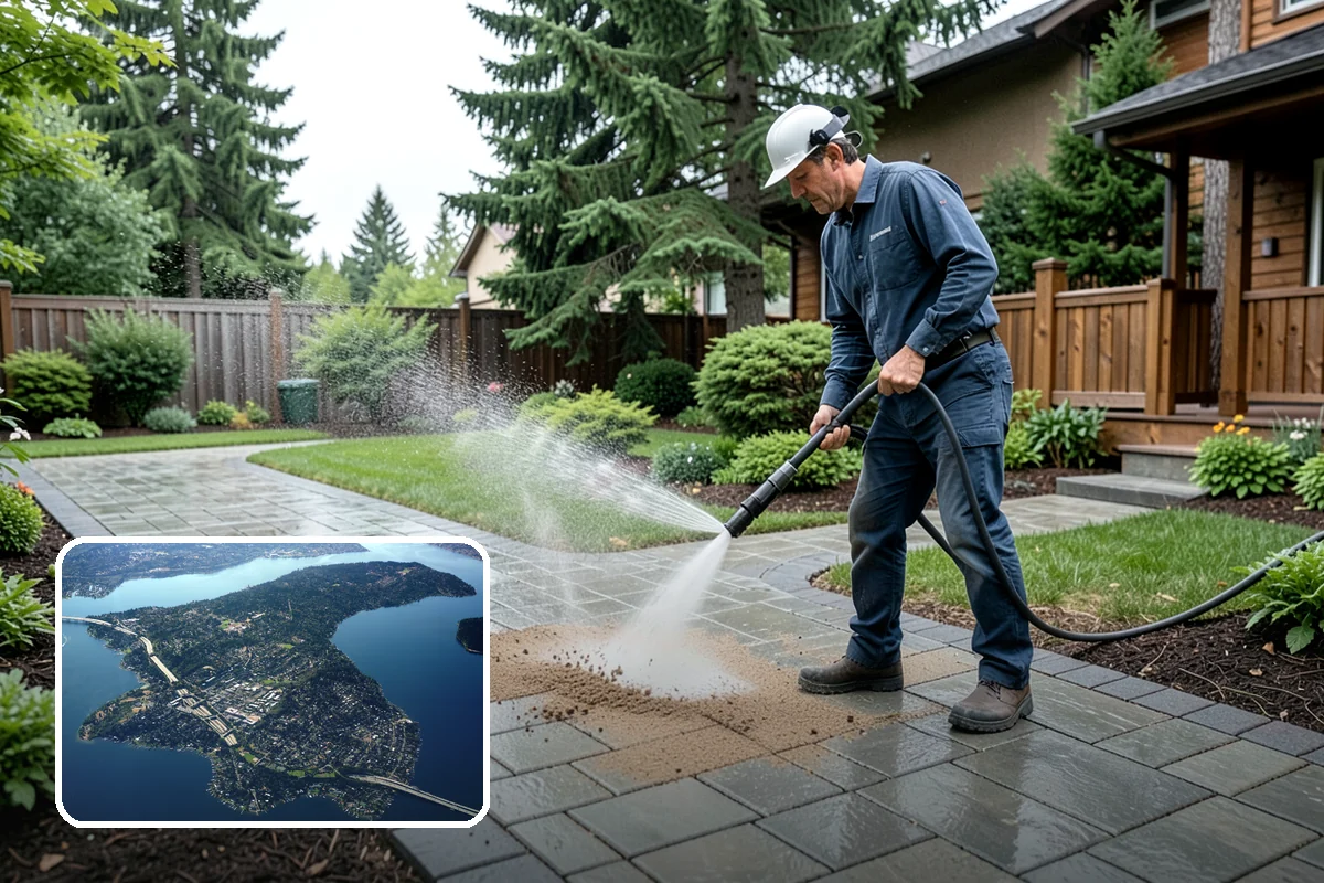 Gutter Face Cleaning in Mercer Island, King County, WA - Clears everyday grime, pollen, and green film from the faces