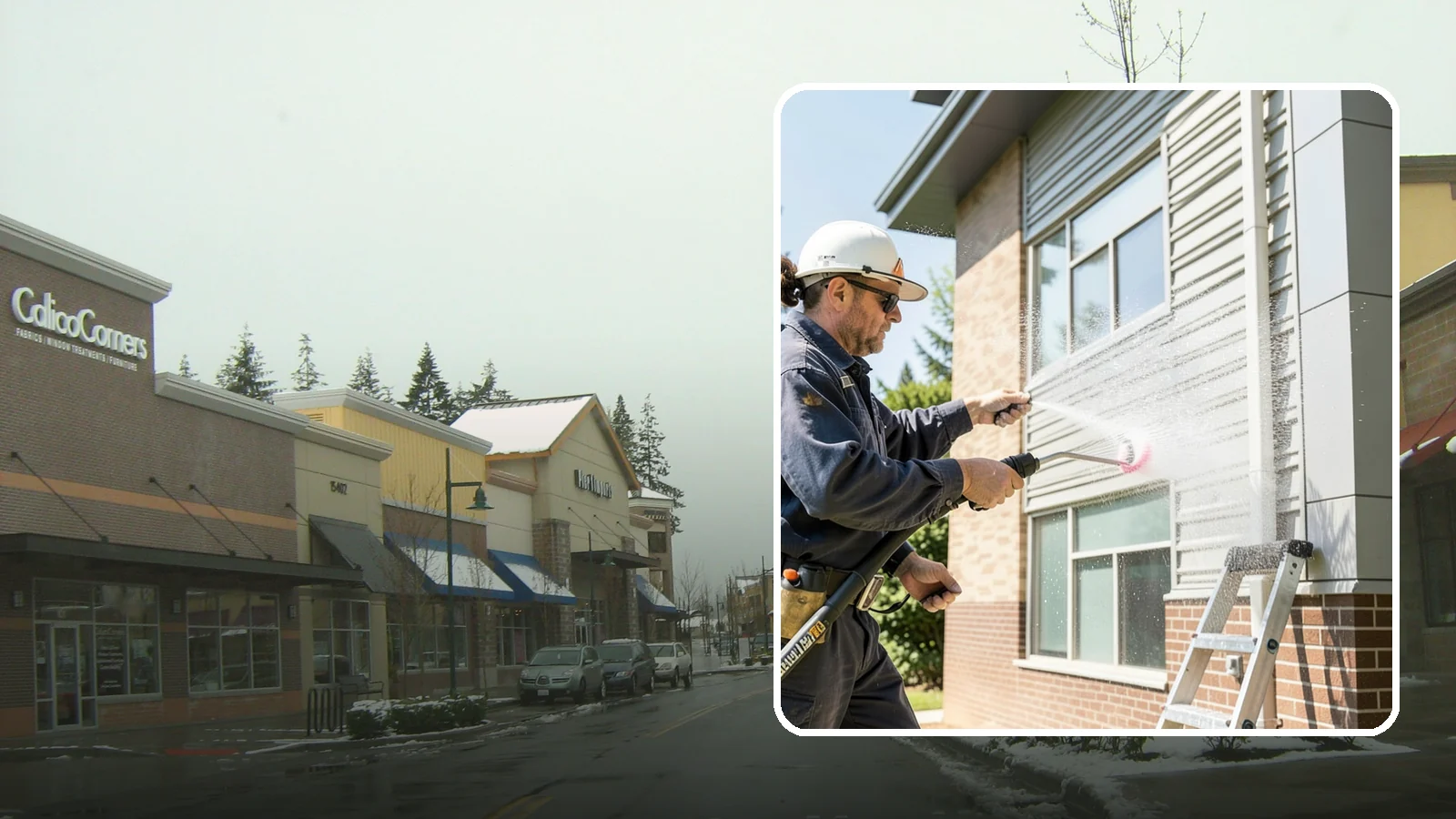 Gutter Face Cleaning in Mill Creek, Snohomish County, WA - Straightforward cleaning of the visible gutter faces to clear grime, cobwebs, and organic film.