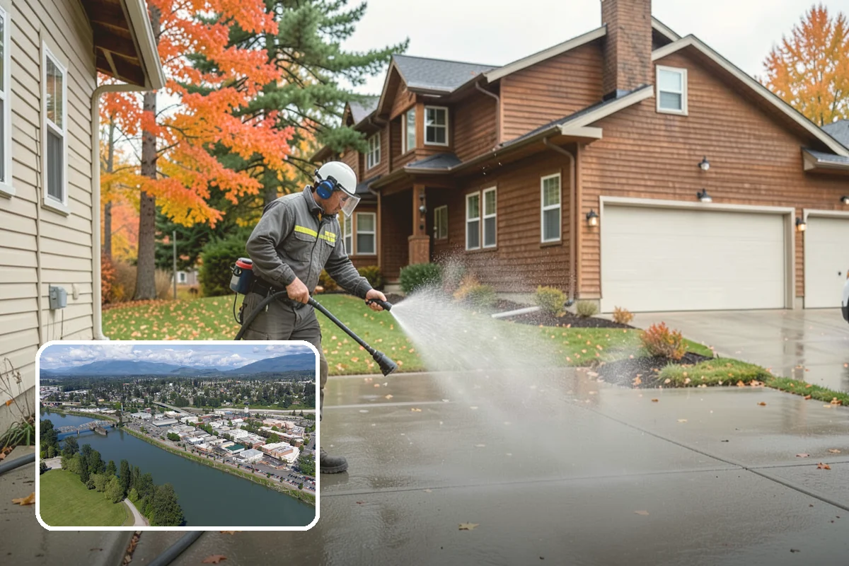 Gutter Face Cleaning in Mount Vernon, Skagit County, WA - Clears everyday grime, pollen, and green film from the faces