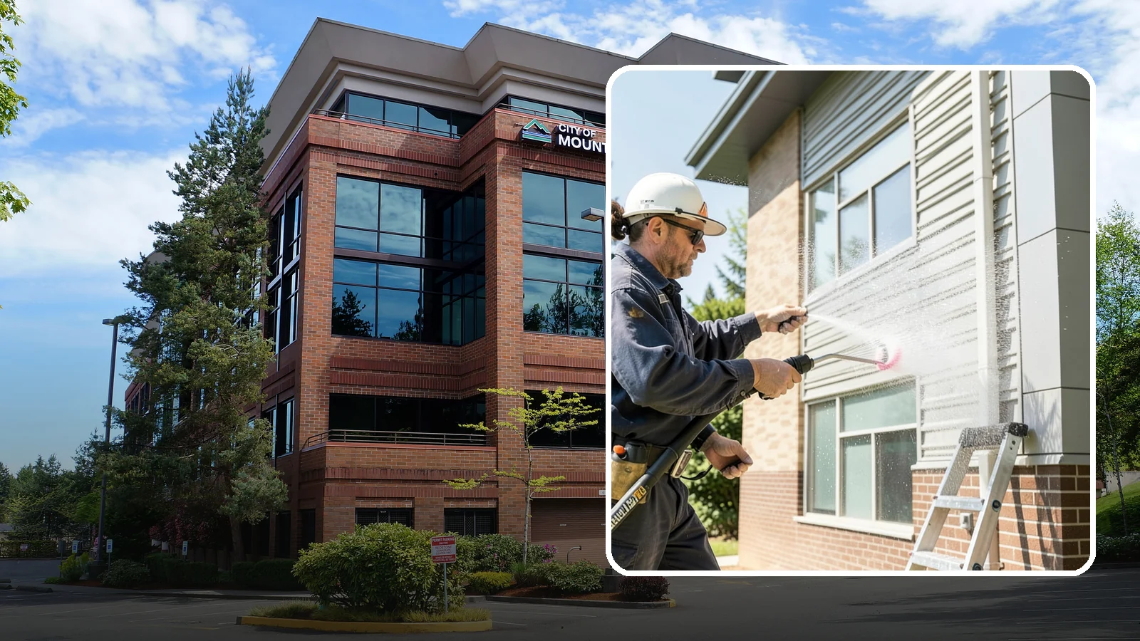 Gutter Face Cleaning in Mountlake Terrace, Snohomish County, WA - Straightforward cleaning of the visible gutter faces to clear grime, cobwebs, and organic film.