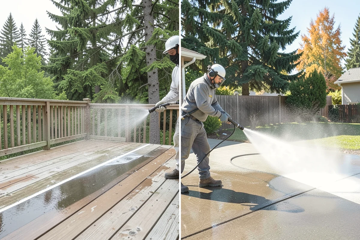 Gutter Face Cleaning in Mountlake Terrace, Snohomish County, WA - Rinse the faces to knock down loose grime
