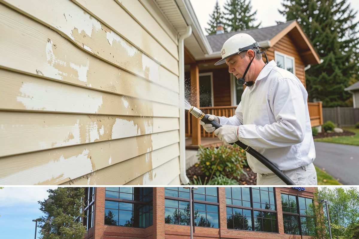 Gutter Face Cleaning in Mountlake Terrace, Snohomish County, WA - A spring face cleaning clears off the winter's accumulated film and pollen ahead of summer.