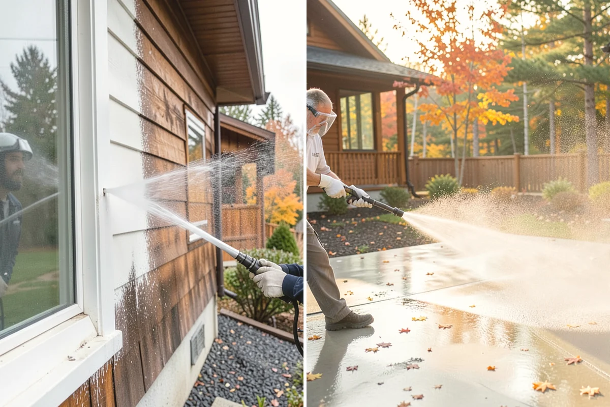 Gutter Face Cleaning in Mukilteo, Snohomish County, WA - Rinse the faces to knock down loose grime