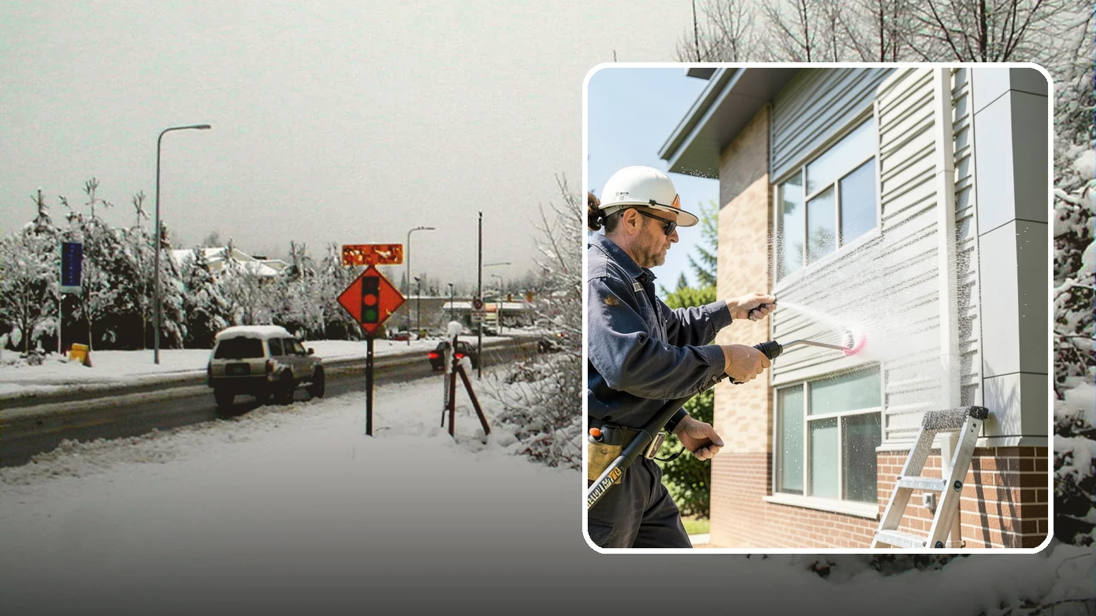 Gutter Face Cleaning in Newcastle, King County, WA - Straightforward cleaning of the visible gutter faces to clear grime, cobwebs, and organic film.