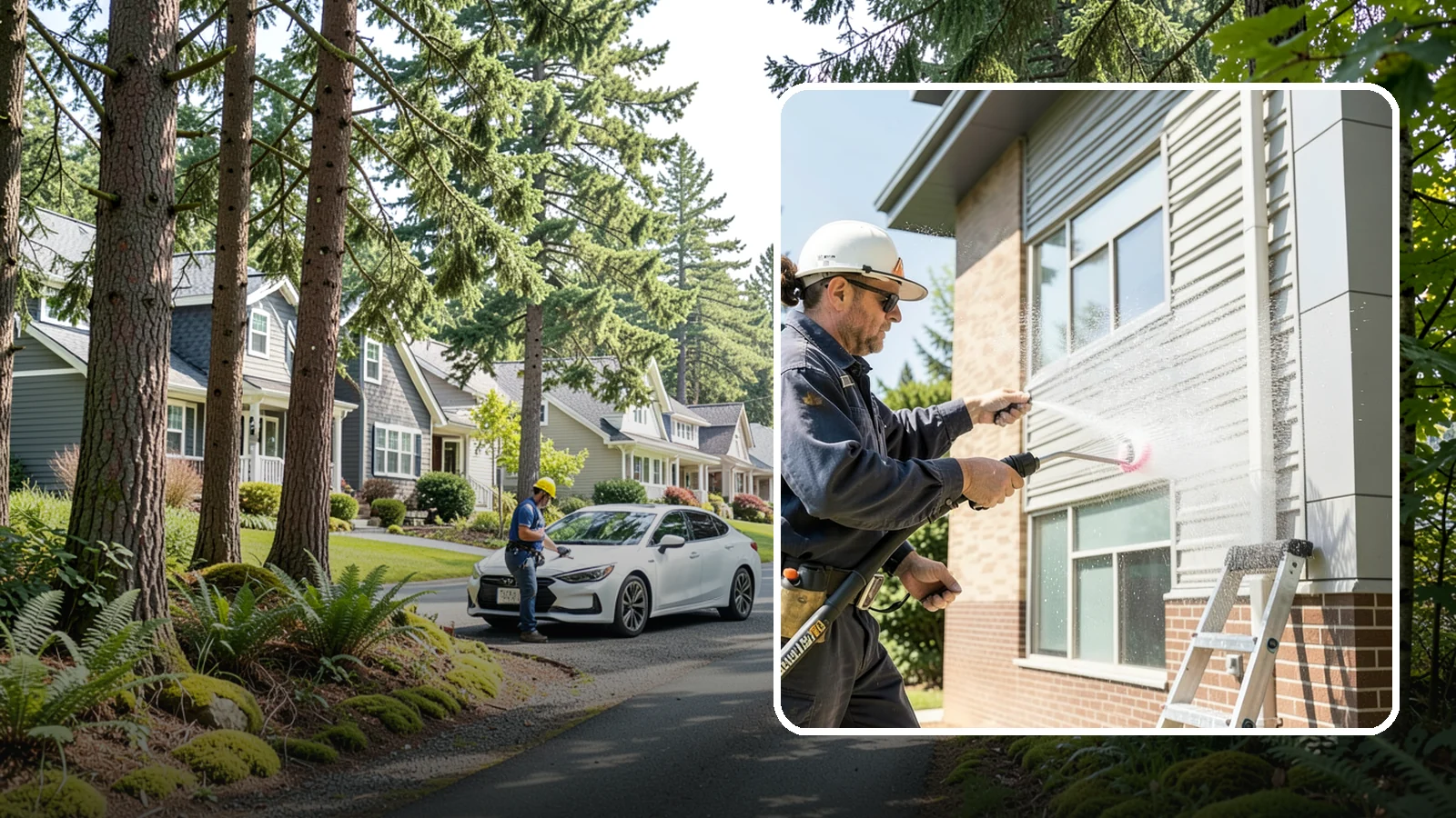 Gutter Face Cleaning in Normandy Park, King County, WA - Straightforward cleaning of the visible gutter faces to clear grime, cobwebs, and organic film.