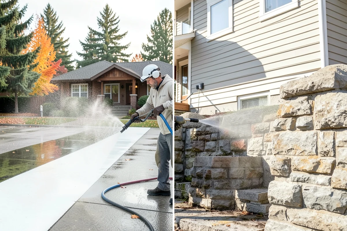 Gutter Face Cleaning in Normandy Park, King County, WA - Rinse the faces to knock down loose grime