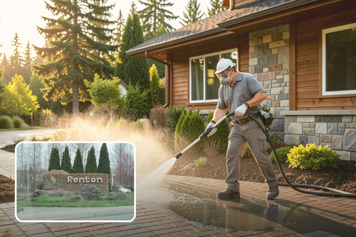 Gutter Face Cleaning in Renton, King County, WA - Clears everyday grime, pollen, and green film from the faces