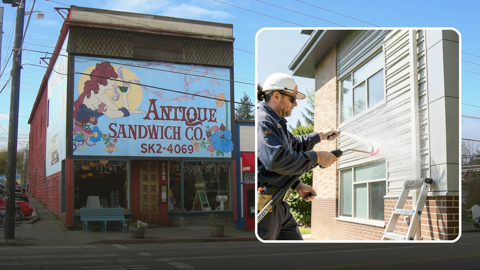 Gutter Face Cleaning in Ruston, Pierce County, WA - Straightforward cleaning of the visible gutter faces to clear grime, cobwebs, and organic film.