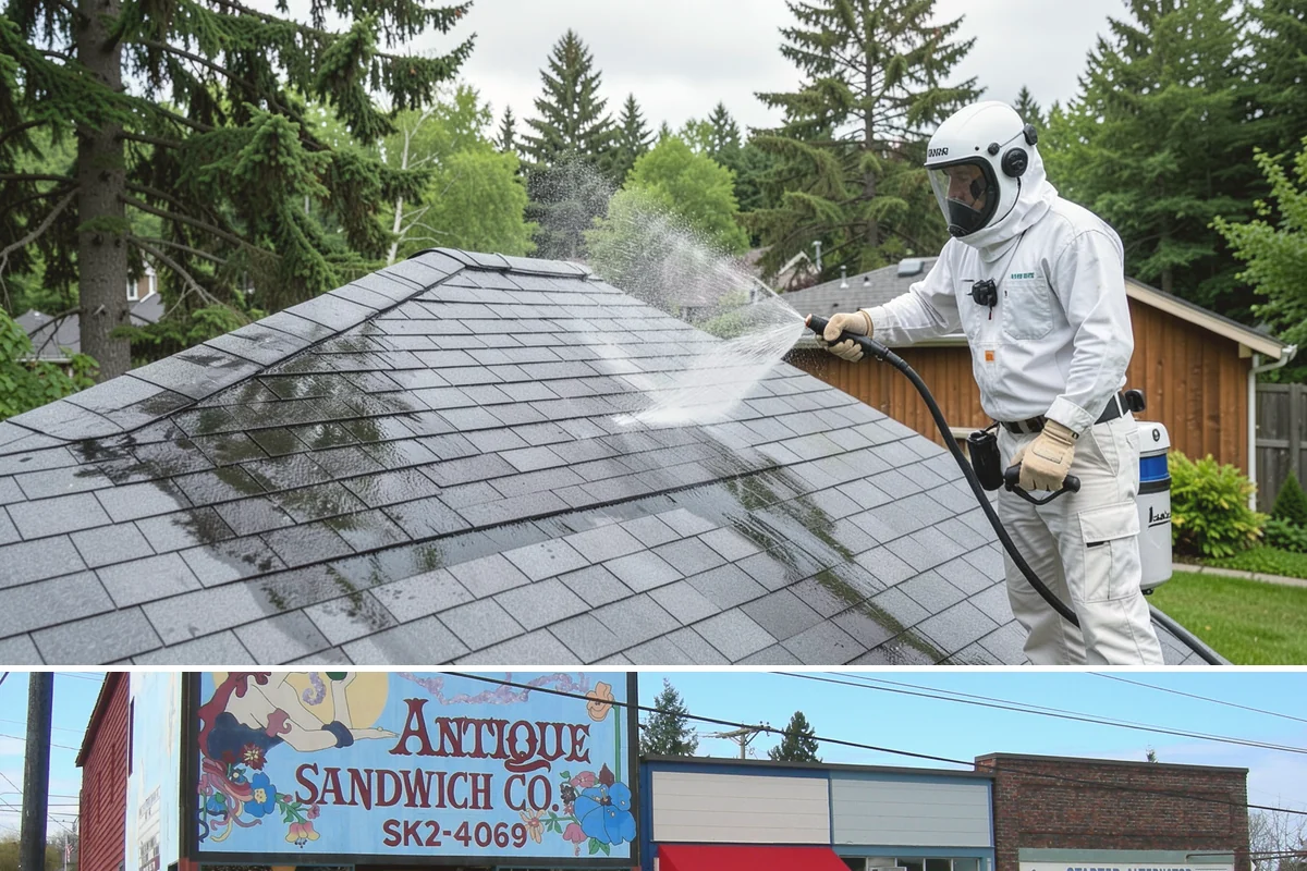 Gutter Face Cleaning in Ruston, Pierce County, WA - A spring face cleaning clears off the winter's accumulated film and pollen ahead of summer.