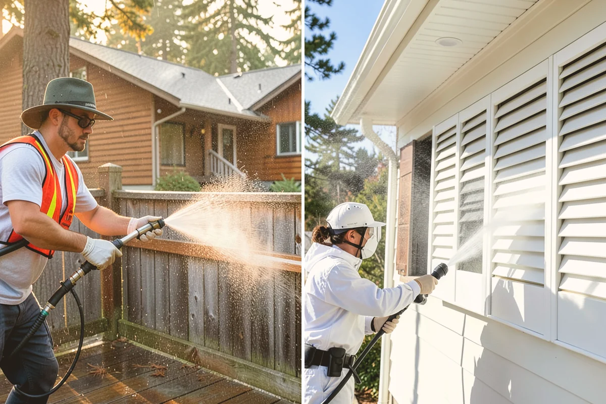 Gutter Face Cleaning in Sammamish, King County, WA - Rinse the faces to knock down loose grime