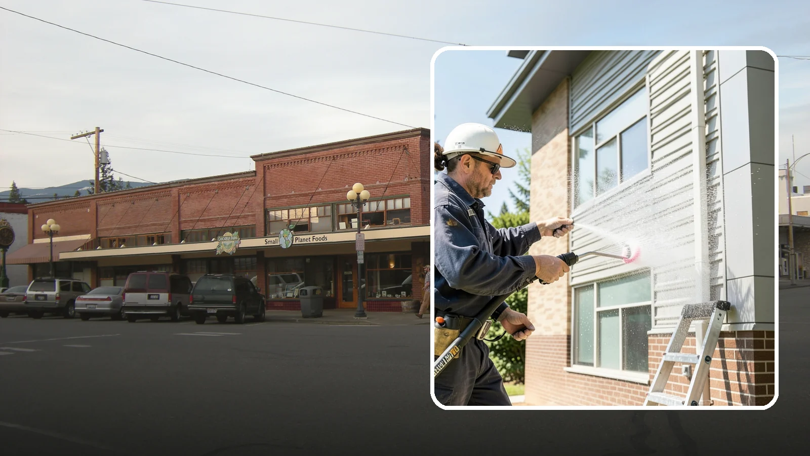 Gutter Face Cleaning in Sedro-Woolley, Skagit County, WA - Straightforward cleaning of the visible gutter faces to clear grime, cobwebs, and organic film.