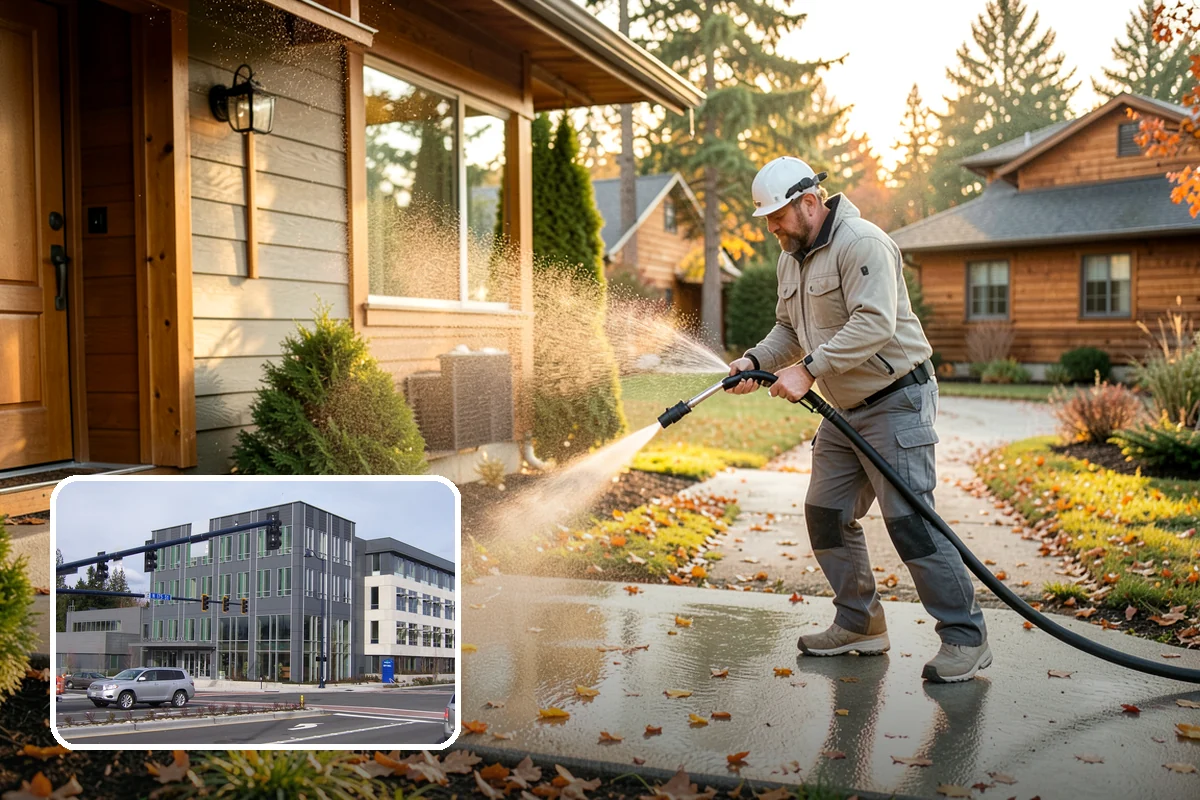 Gutter Face Cleaning in Shoreline, King County, WA - Clears everyday grime, pollen, and green film from the faces